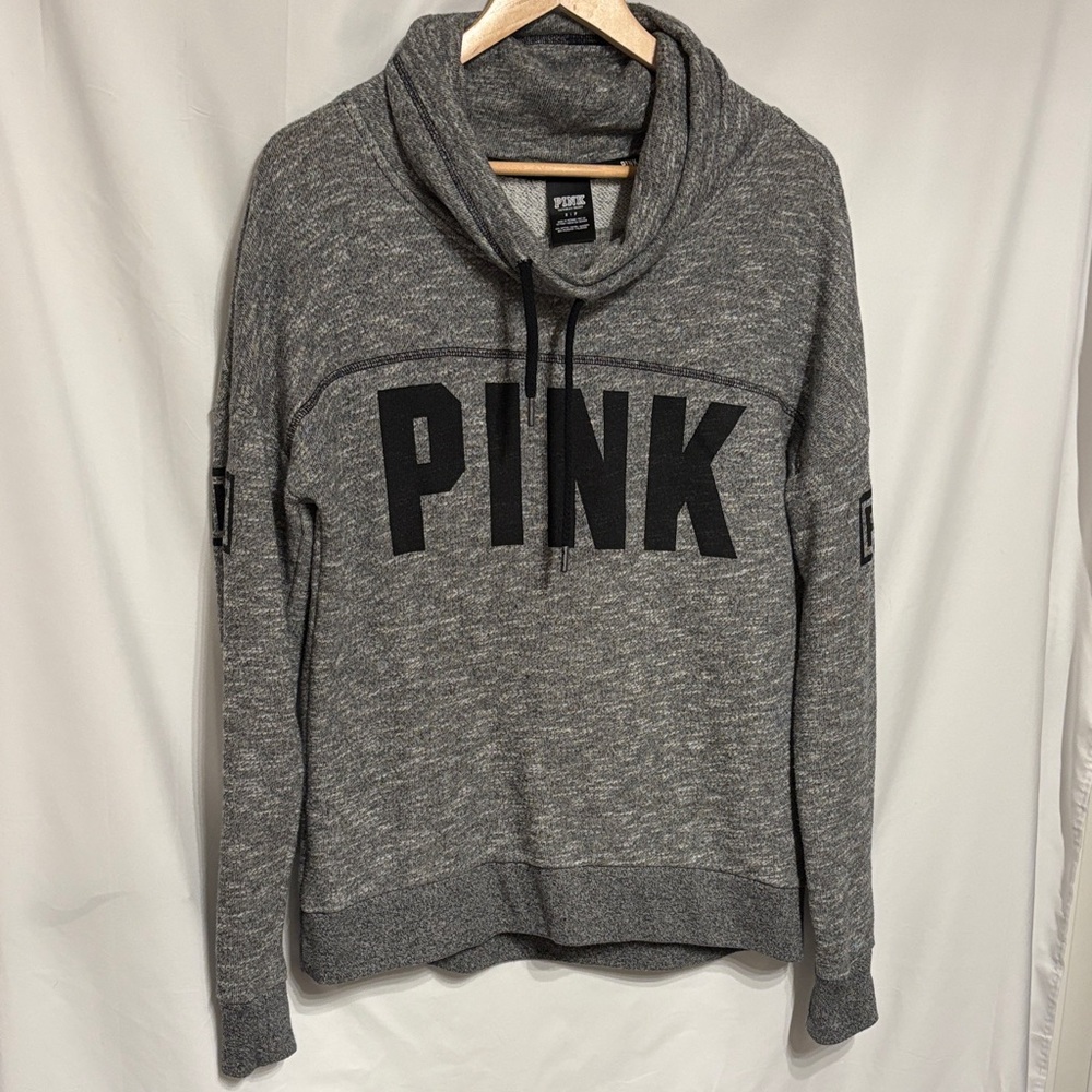 Victoria's Secret PINK Whimsigoth Gray Cowlneck Sweatshirt SZ S/P Oversized.